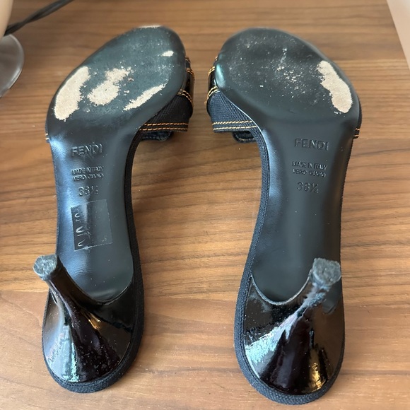 FENDI black patent leather mules 38.5 - Picture 4 of 6